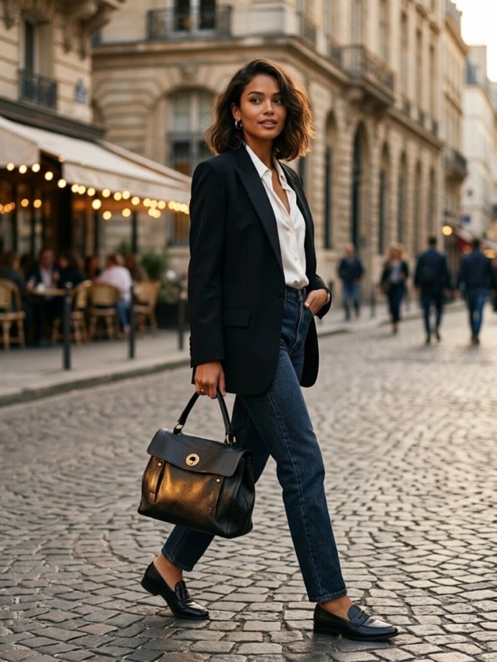 YSL Saint Laurent Black Leather Muse 2 Satchel Bag - Size 9x12x5.5 inches